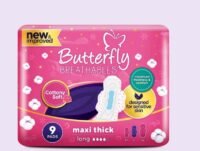 BUTTERFLY COTTONY SOFT MAXI THICK 9PADS IN PACK