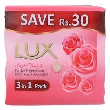 LUX ROSE GLOW SOAP 128GMX3PIECE