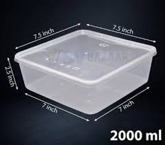 PLASTIC FOOD CONTAINER 2000MLX6PIECE PACK