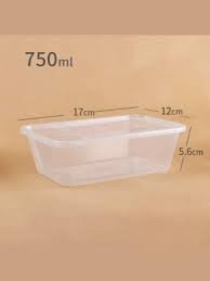 PLASTIC FOOD CONTAINER 750MLX6PIECE PACK