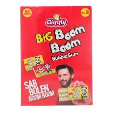 GIGGLY BOOM BOOM BUBBLE GUM 5X50PIECE BOX