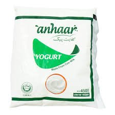 ANHAAR PLAIN YOGURT POUCH 450GRAM